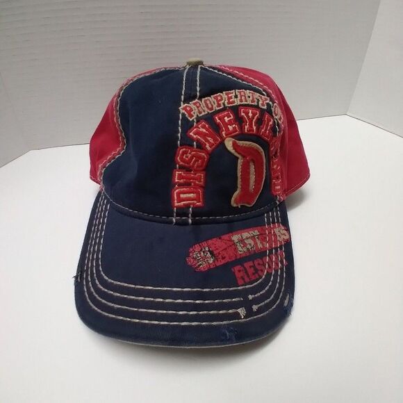 Disney Accessories - Disney Parks Disneyland baseball cap red navy distressed look